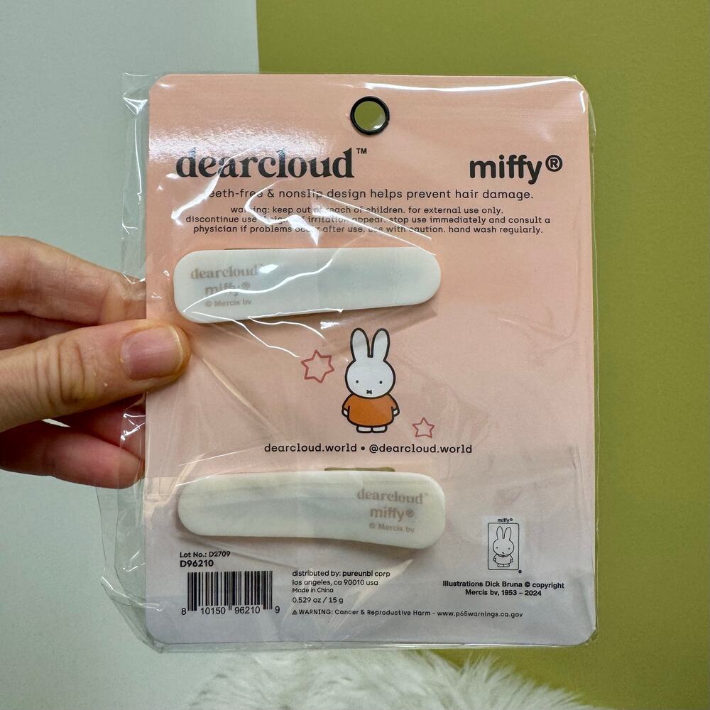 dearcloud x Miffy No Crease Styling Plush Hair Clips - Picture 4 of 7